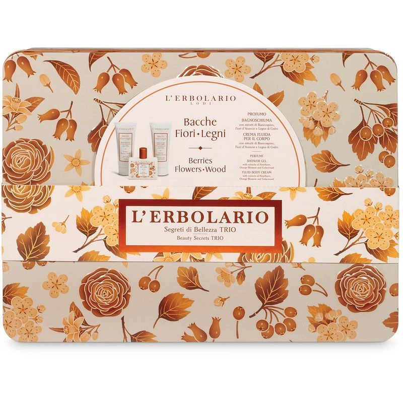 L'Erbolario Segreti Di Bellezza Trio Bacche Fiori Legni Profumo 50ml + Bagnoschiuma 100ml + Crema Fl 1 L'Erbolario Segreti Di Bellezza Trio Bacche Fiori Legni Profumo 50ml + Bagnoschiuma 100ml + Crema Fl