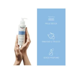 Eucerin DermatoClean Hyaluron Latte Detergente Pelle Secca 200ml -Ottimale Infermieristica Negozio eucerin dermatoclean hyaluron mousse micellare detergente tutti i tipi di pelle 150ml 72150 1 3 1653054990