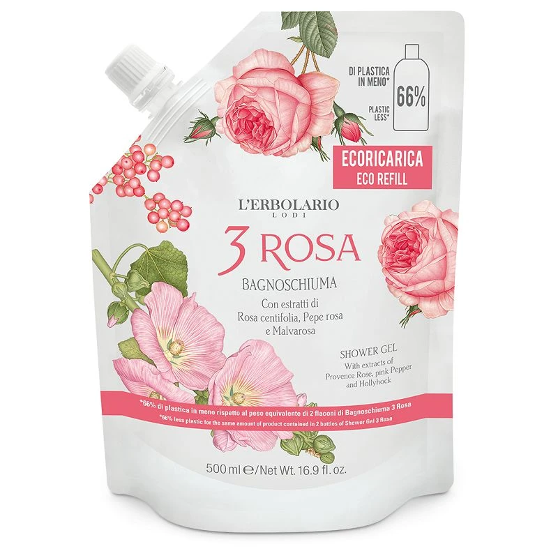 L'Erbolario Ecoricarica Bagnoschiuma 3 Rosa 500ml 1 L'Erbolario Ecoricarica Bagnoschiuma 3 Rosa 500ml