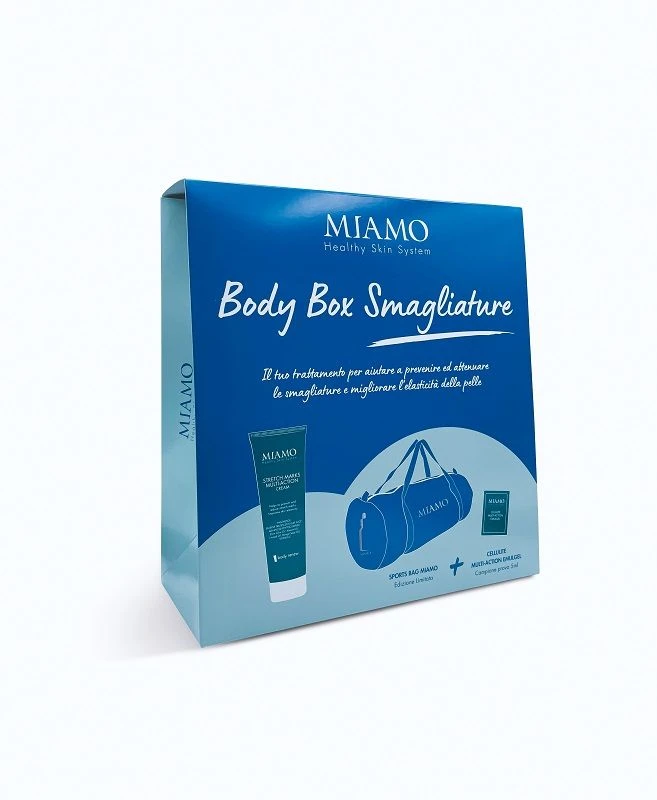Miamo Body Box Smagliature Crema Anti-smagliature + Trattamento Emulgel Cellulite + Borsa Sportiva 1 Miamo Body Box Smagliature Crema Anti-smagliature + Trattamento Emulgel Cellulite + Borsa Sportiva
